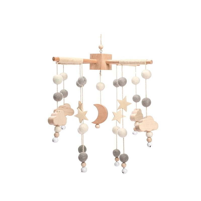 Dreamy Harmony Baby Mobile - Wood & Crochet - Moon