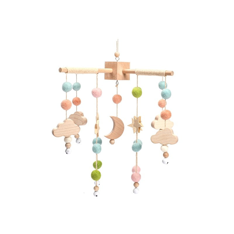 Dreamy Harmony Baby Mobile - Wood & Crochet - Moon