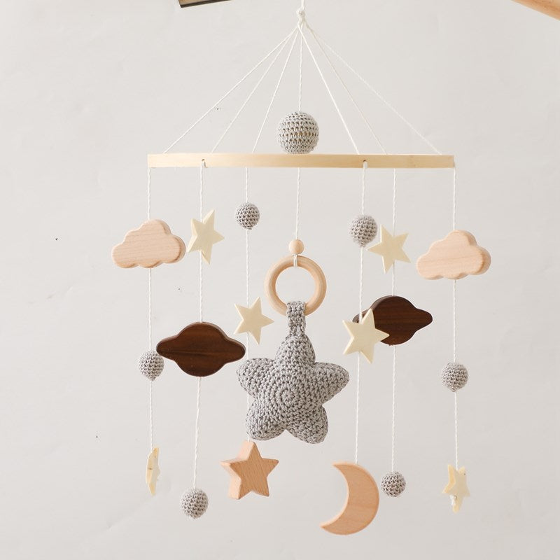 Dreamy Harmony Baby Mobile - Wood & Crochet - Space